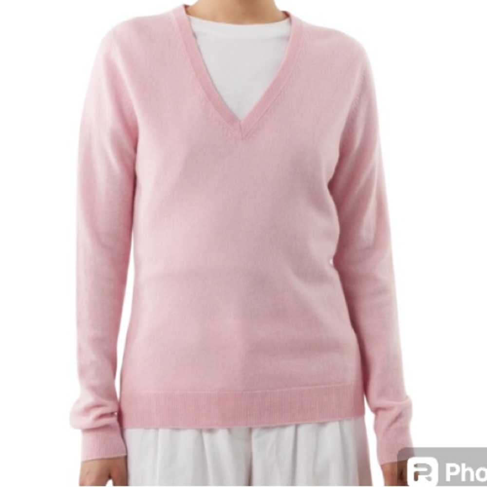 Lord & Taylor 💯 Cashmere VNeck Sweater Size S|P|CH